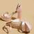 Rose gold solid satin heels