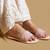 Pink embroidered satin flats
