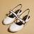 White solid leather ballerinas