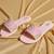 Pink embroidered satin flats