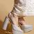 Silver solid leather heels