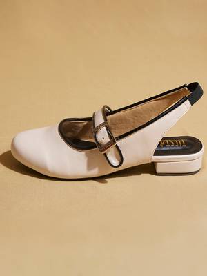 White solid leather ballerinas 4