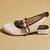 White solid leather ballerinas