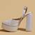 Silver solid leather heels