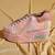 Pink embroidered satin heels