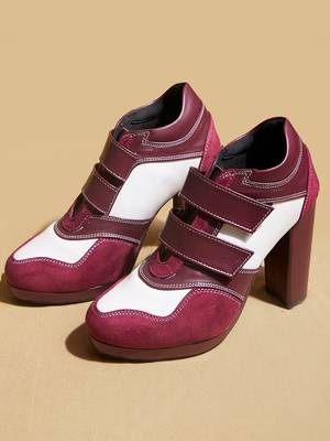 Red solid leather heels 1