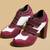 Red solid leather heels