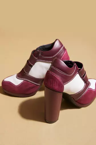 Red solid leather heels