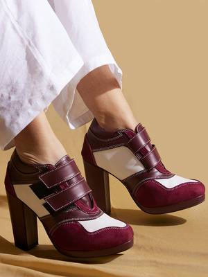 Red solid leather heels 3