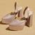 Rose gold embroidered leather heels