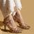 Gold solid leather heels