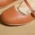 Tan solid leather ballerinas