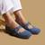 Blue solid denim ballerinas
