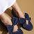 Blue solid denim ballerinas