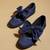 Blue solid denim ballerinas