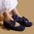Blue solid denim ballerinas