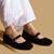 Black solid velvet ballerinas