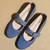 Blue solid denim ballerinas