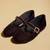 Black solid velvet ballerinas