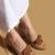Tan solid leather heels