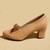 Tan solid leather heels