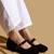 Black solid velvet ballerinas