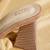 Beige solid satin heels