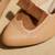 Tan solid leather heels