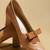 Tan solid leather heels