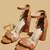 Tan solid leather heels