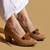 Tan solid leather heels
