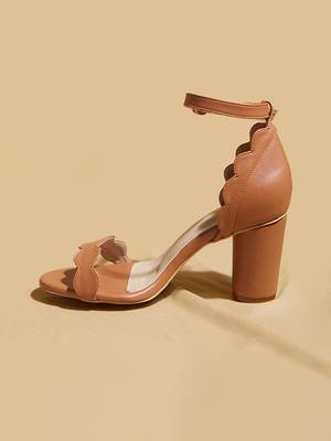Tan solid leather heels 2