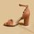 Tan solid leather heels
