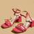 Red solid leather heels