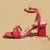 Red solid leather heels