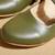 Green solid leather ballerinas
