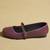 Maroon solid leather ballerinas