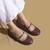 Maroon solid leather ballerinas