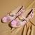 Pink embroidered satin ballerinas