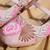 Pink embroidered satin ballerinas
