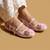 Pink embroidered satin ballerinas