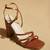 Brown solid leather heels