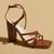 Brown solid leather heels