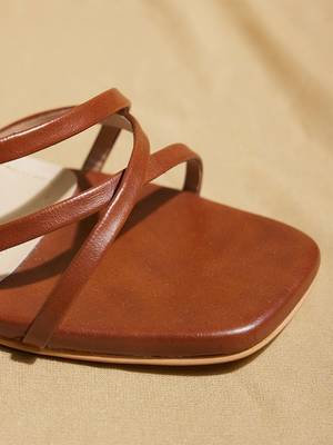 Brown solid leather heels 4