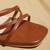 Brown solid leather heels