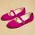 Pink solid velvet ballerinas