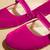 Pink solid velvet ballerinas