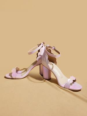 Pink solid leather heels 3