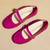 Pink solid velvet ballerinas