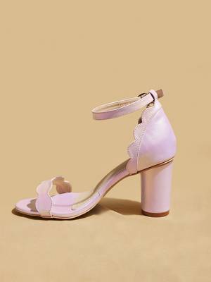 Pink solid leather heels 4